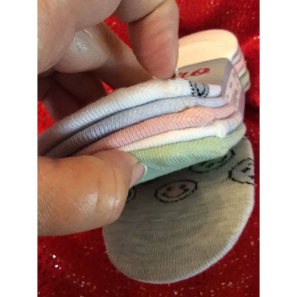 New Package of 6 Aero Sneaker Liner Socks Smiley Stripes Size 4-10